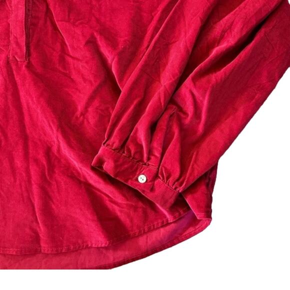 New Women's Burgundy Red V-neck Ribbed Blouse size‎ XS - Picture 3 of 5